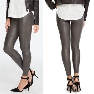 Spanx Faux Leather Leggings Dark Grey Size Small Minimalist Capsule Wardrobe S